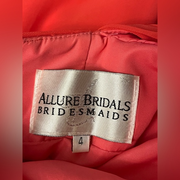 Allure Bridal coral open back chiffon maxi bridesmaid dress NWOT - Picture 5 of 6